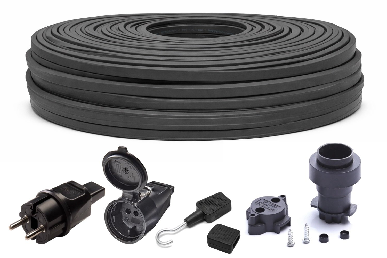 Prikkabel op maat | Zwart | in onderdelen