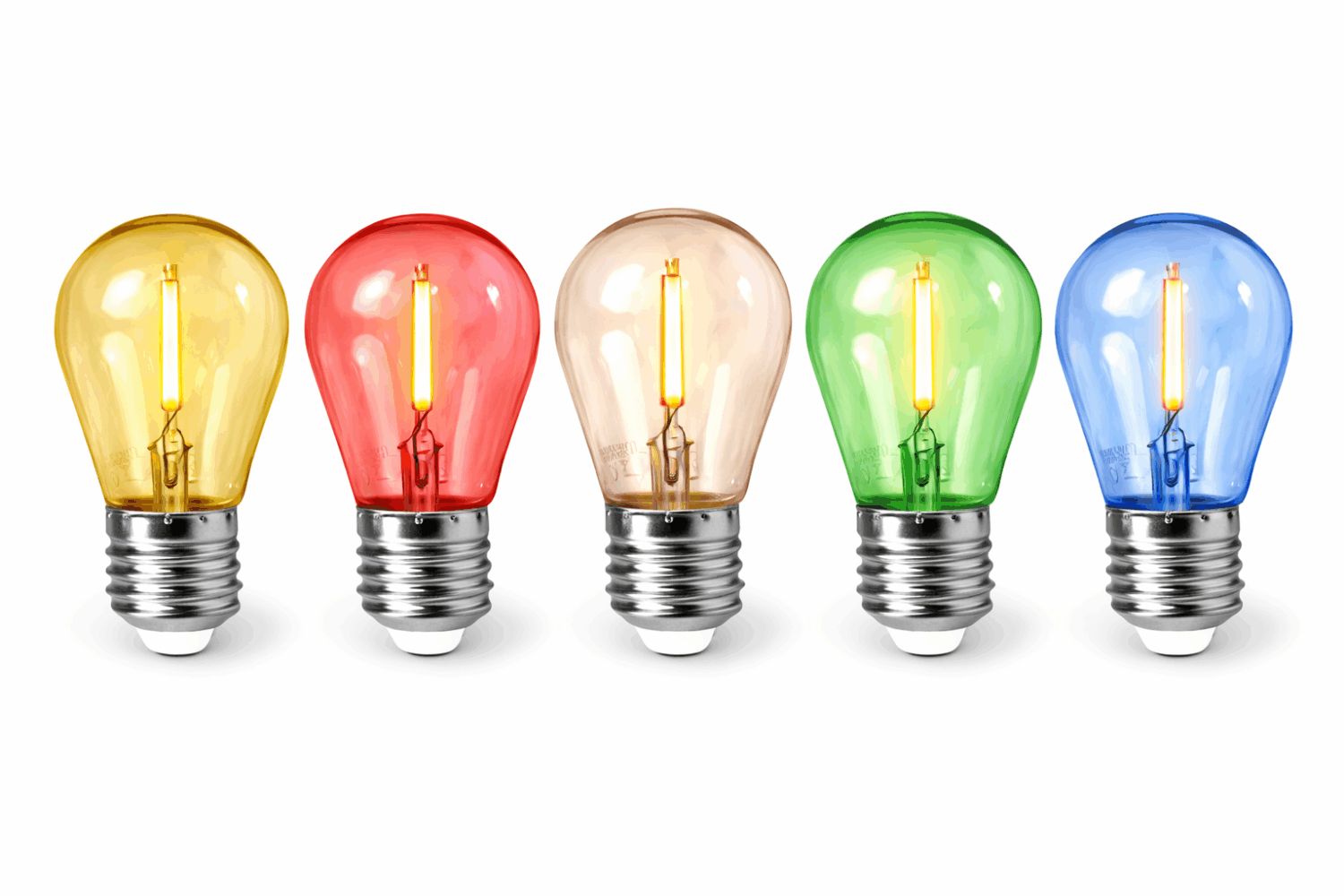Set van 5 kleuren | Filament led lamp | 1 watt