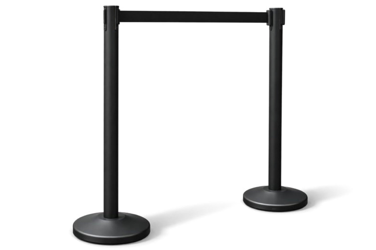 2x Afzetpaal | Mat zwart - 2 meter  band