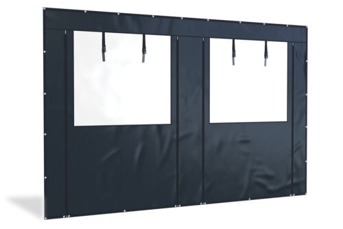 Overkapping zijwand PVC met raam en ritsen | 4 meter breed |  250cm hoog