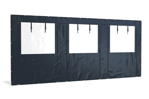 Overkapping zijwand PVC met raam en ritsen | 6 meter breed |  250cm hoog