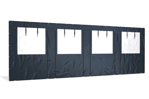 Overkapping zijwand PVC met raam en ritsen | 8 meter breed |  250cm hoog