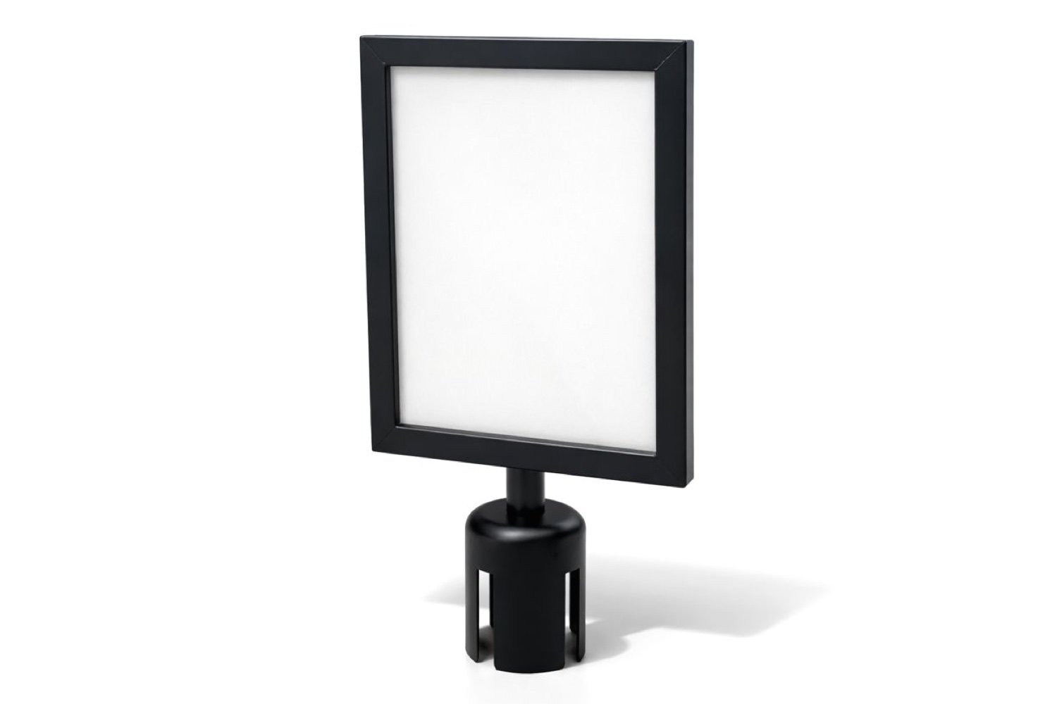 A4 houder voor Afzetpaal | Zwart gepoedercoat - Type A