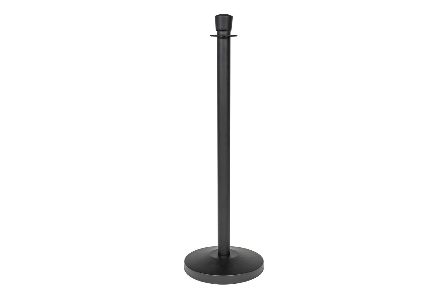 Afzetpaal | Mat zwart - Ovale kop - voor koord