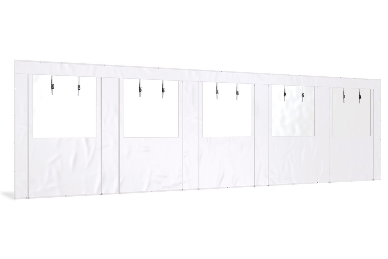 Overkapping zijwand PVC met raam en ritsen | 10 meter breed