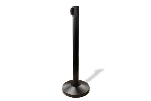 Afzetpaal | Mat zwart - 2 meter  band - Magneetsluiting