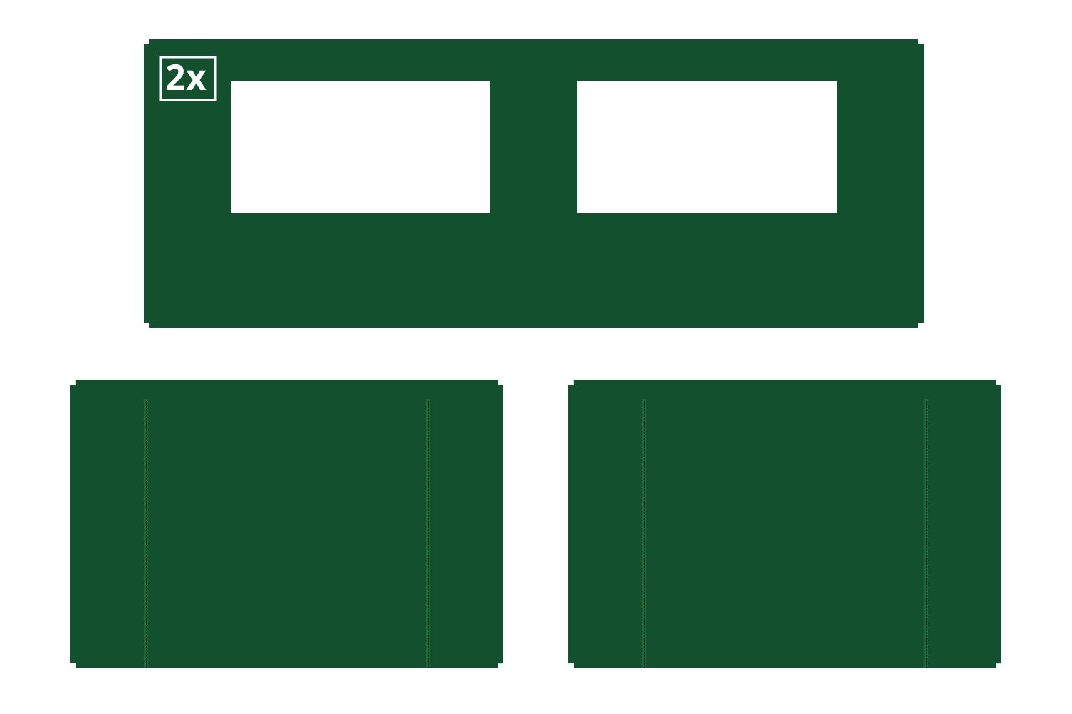 Zijwandenset voor easy up tent groen 3x6