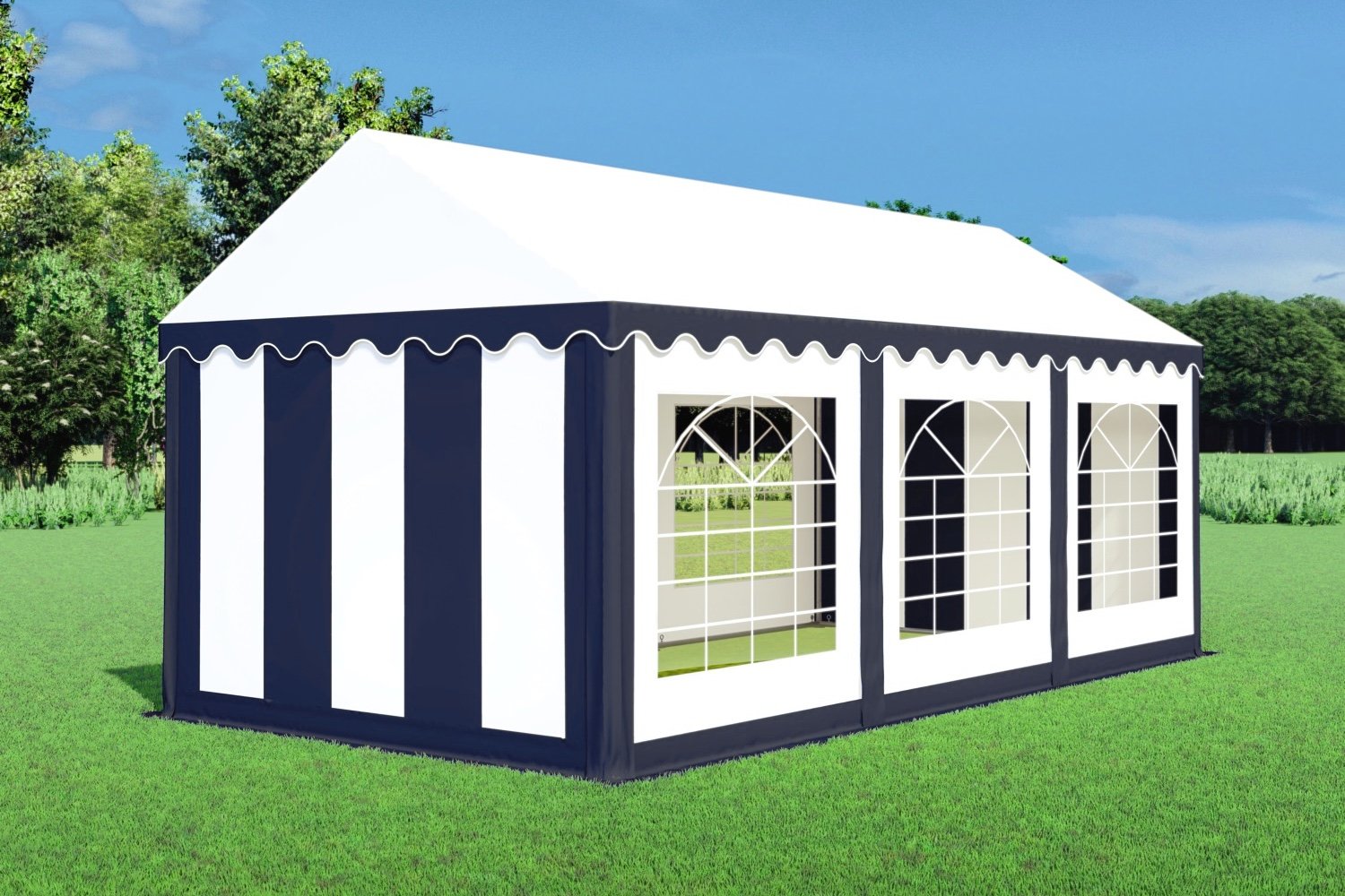 Partytent 3x6 classic antraciet wit