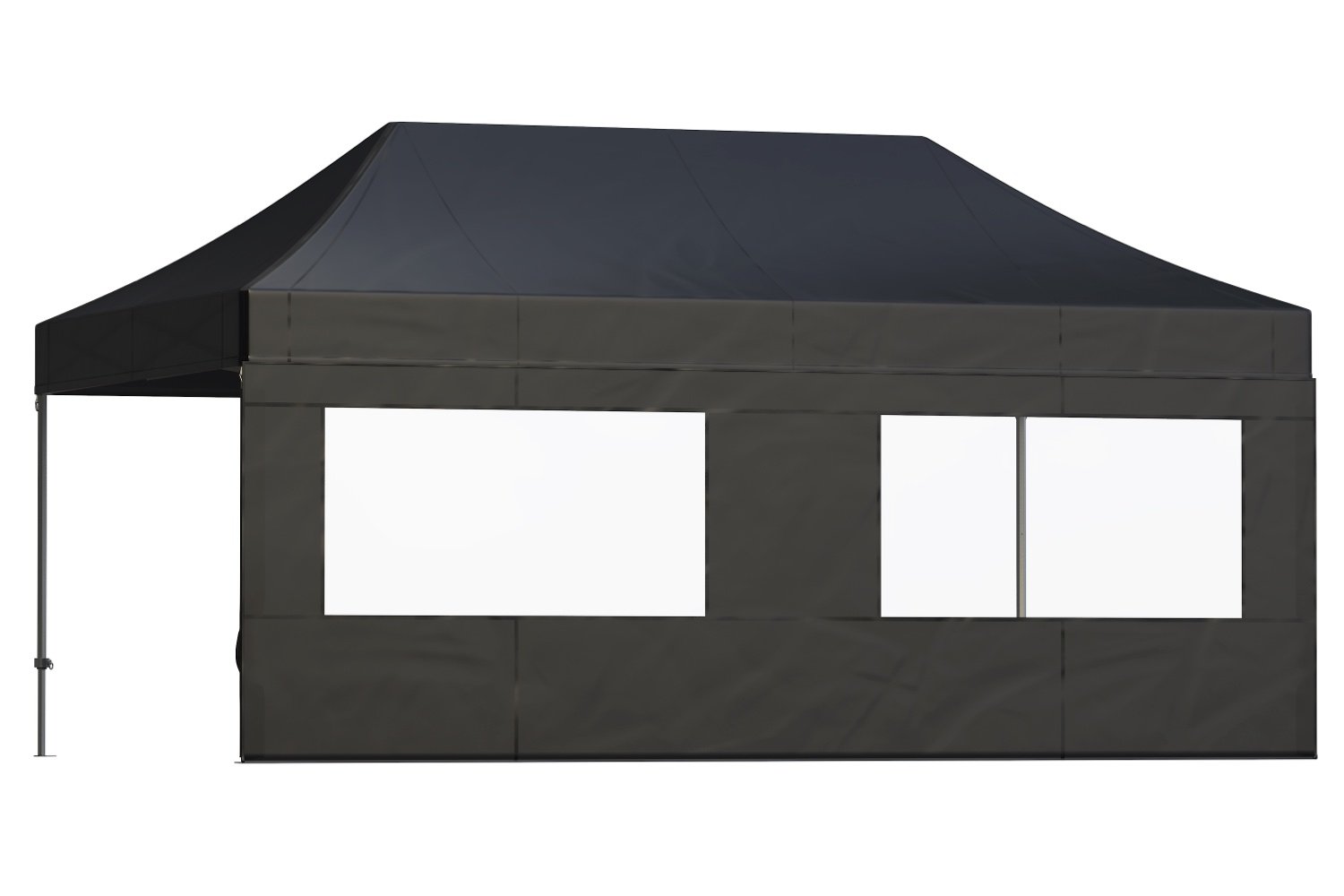 Zijwand 6m met raam – Easy up | Heavy duty PVC - 3x6m