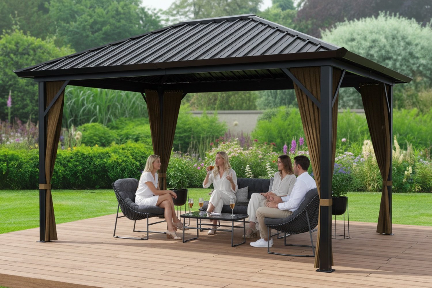 Tuinpaviljoen 3x4m | Skyshade - Steel