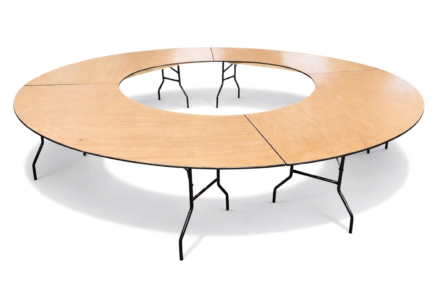 Set van 4x kwartronde klaptafels | Ø305cm | houten blad